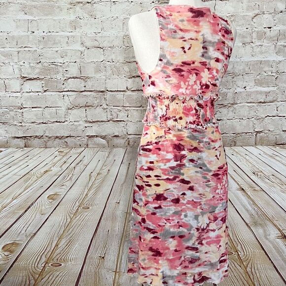 Bcbgmaxazria watercolor mesh dress sleeveless - Picture 6 of 6